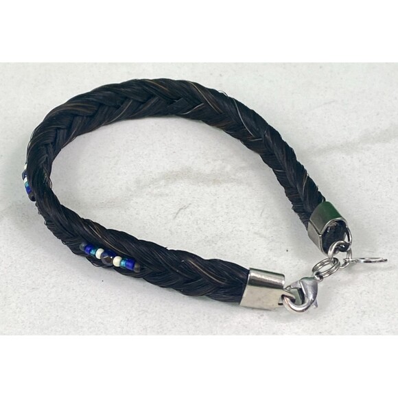 Horse hair Bracelet with Beads 7" with Loster Clasp - Picture 3 of 4